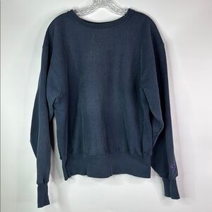 Vintage Champion Reverse Weave Navy Blue Crew Sweatshirt 90s Logo Large